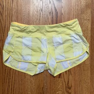 Yellow checkered lululemon shorts